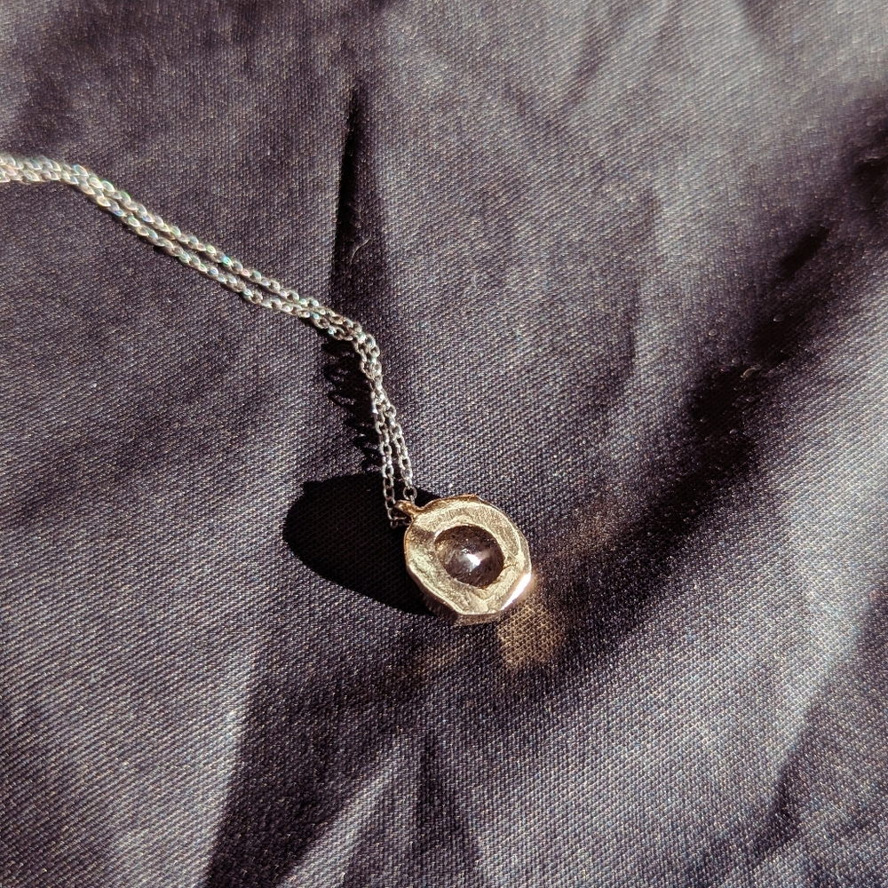 Lauren Wolfe - 14k Gold Octagon Tourmalated Black Quartz Necklace - Picture 8 of 9